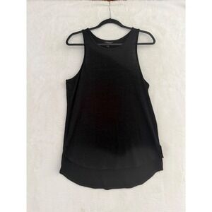 Banana Republic Factory Womens Black Racerback Tank Top High Low Hem Large NEW